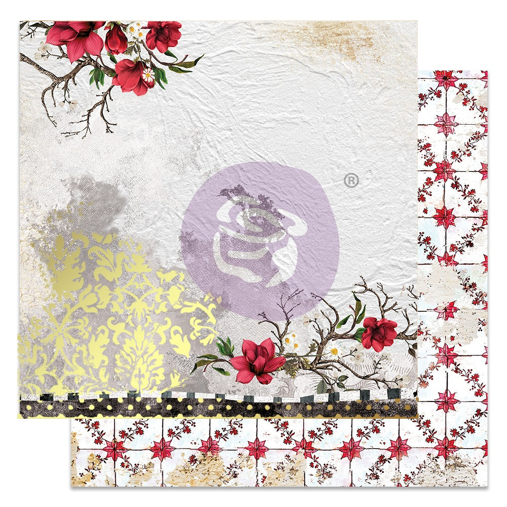 Prima MAGNOLIA ROUGE 12"X12" Scrapbook Paper Collection