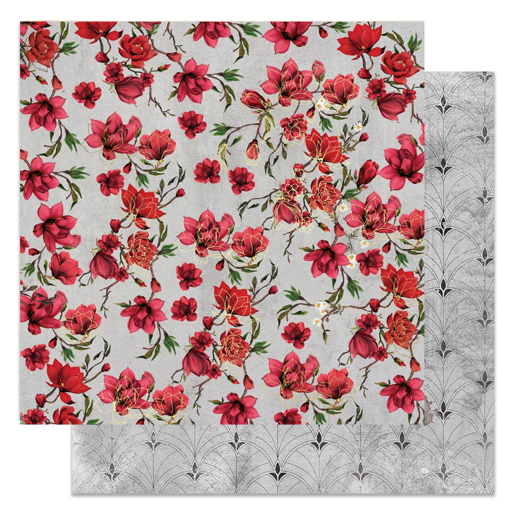Prima MAGNOLIA ROUGE 12"X12" Scrapbook Paper Collection