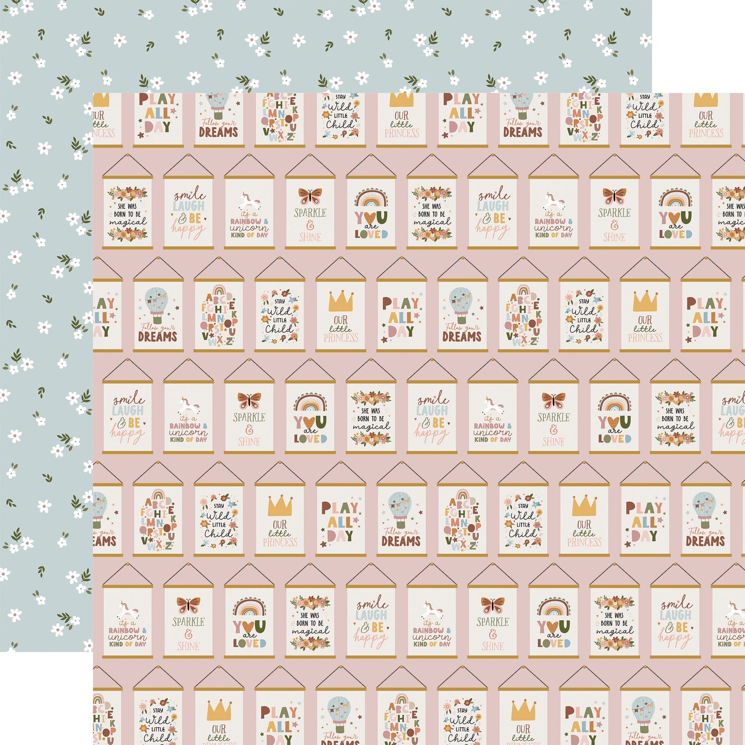 Echo Park DREAM BIG LITTLE GIRL 12”X12" Scrapbook Paper