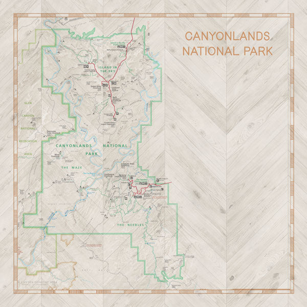 Scrapbook Customs NATIONAL PARK MAP AND WORDS 12"X12" Scrapbook Paper