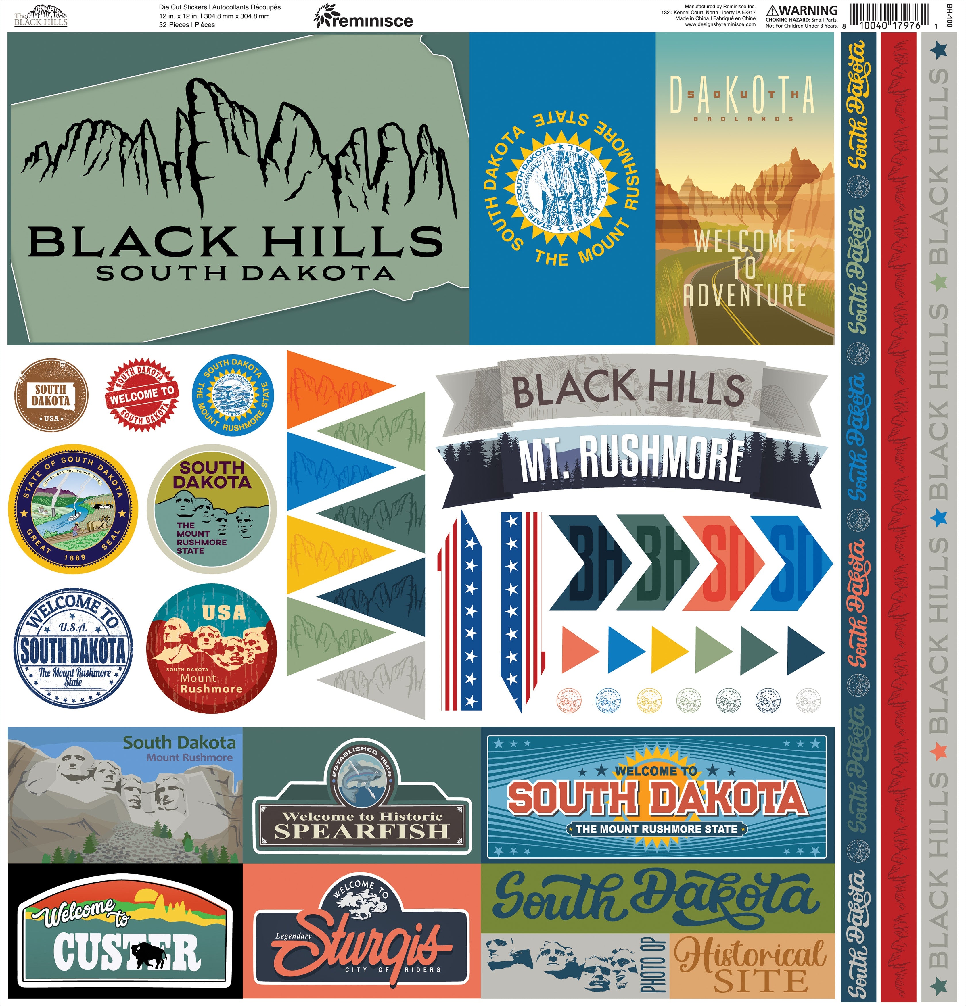 Reminisce THE BLACK HILLS 12"X12" Scrapbook Kit 9pc