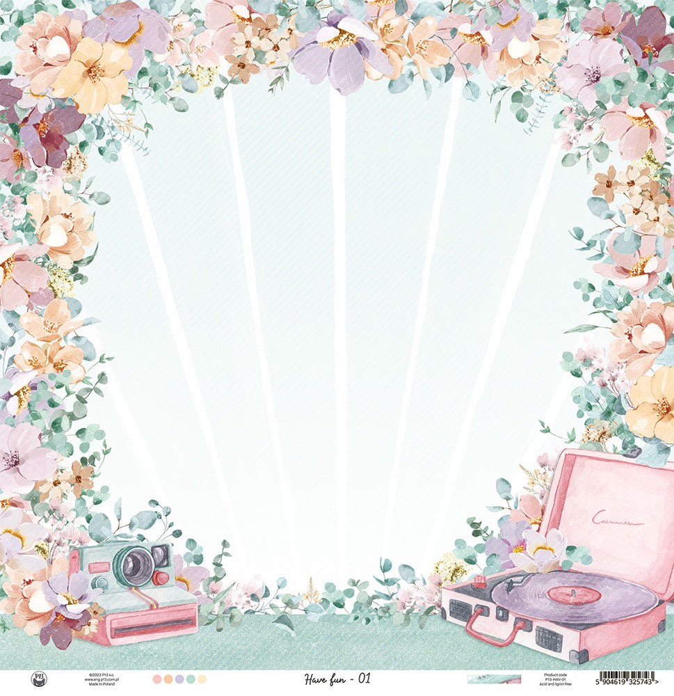P13 HAVE FUN 12"X12" Scrapbook Paper Retro Birthday