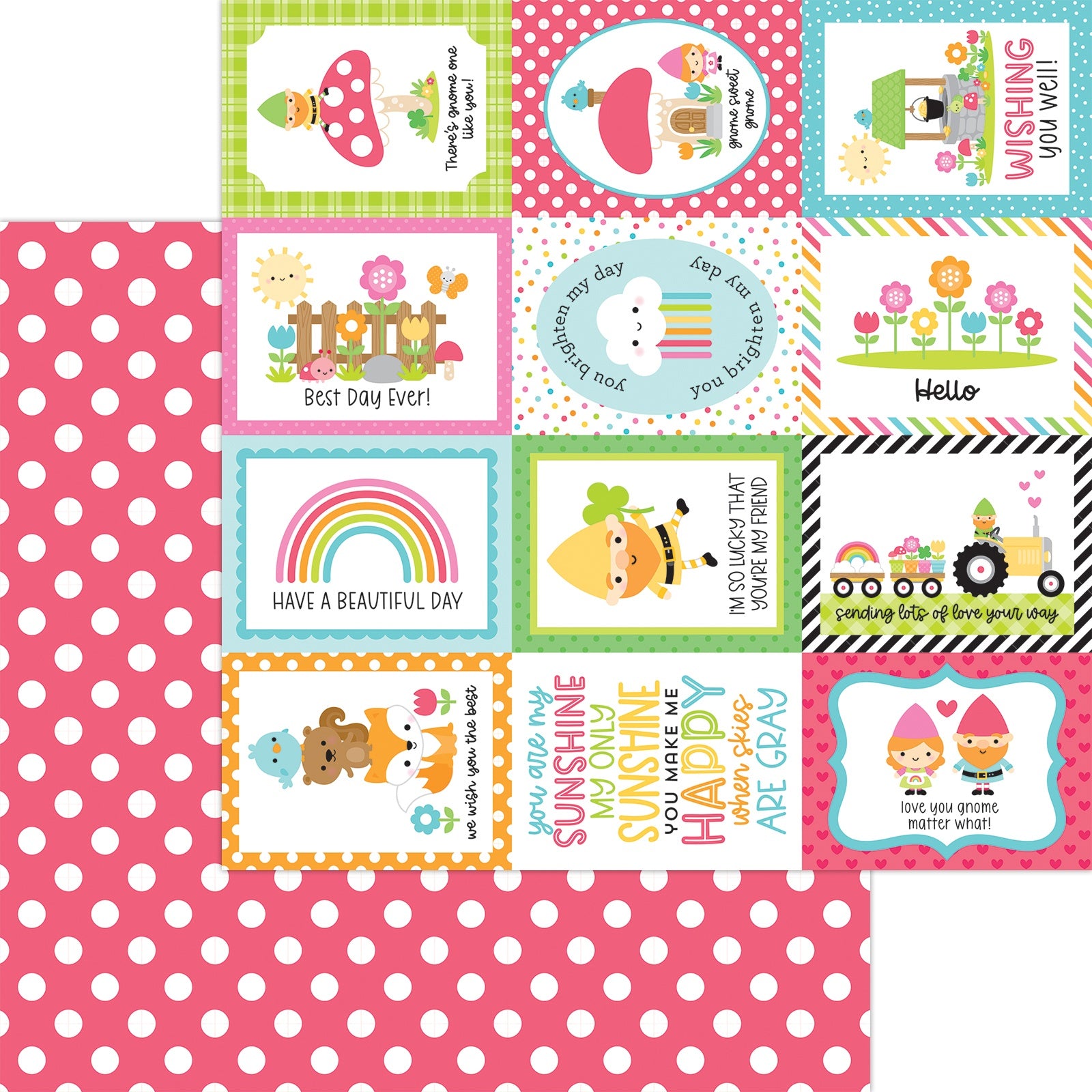 Doodlebug Over The Rainbow LADYBUG PICNIC 12x12 Scrapbook Paper