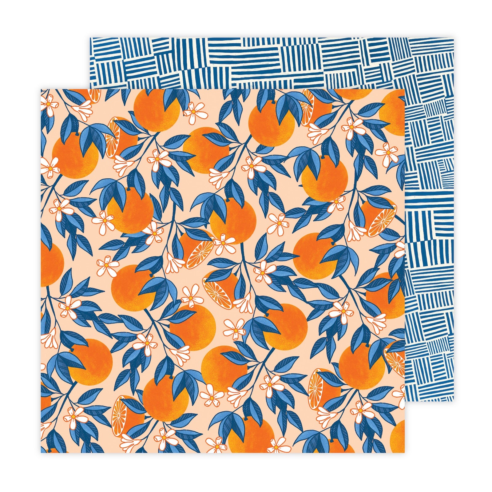 Jen Hadfield Flower Child ORANGE YOU HAPPY 12”X12” Scrapbook Paper