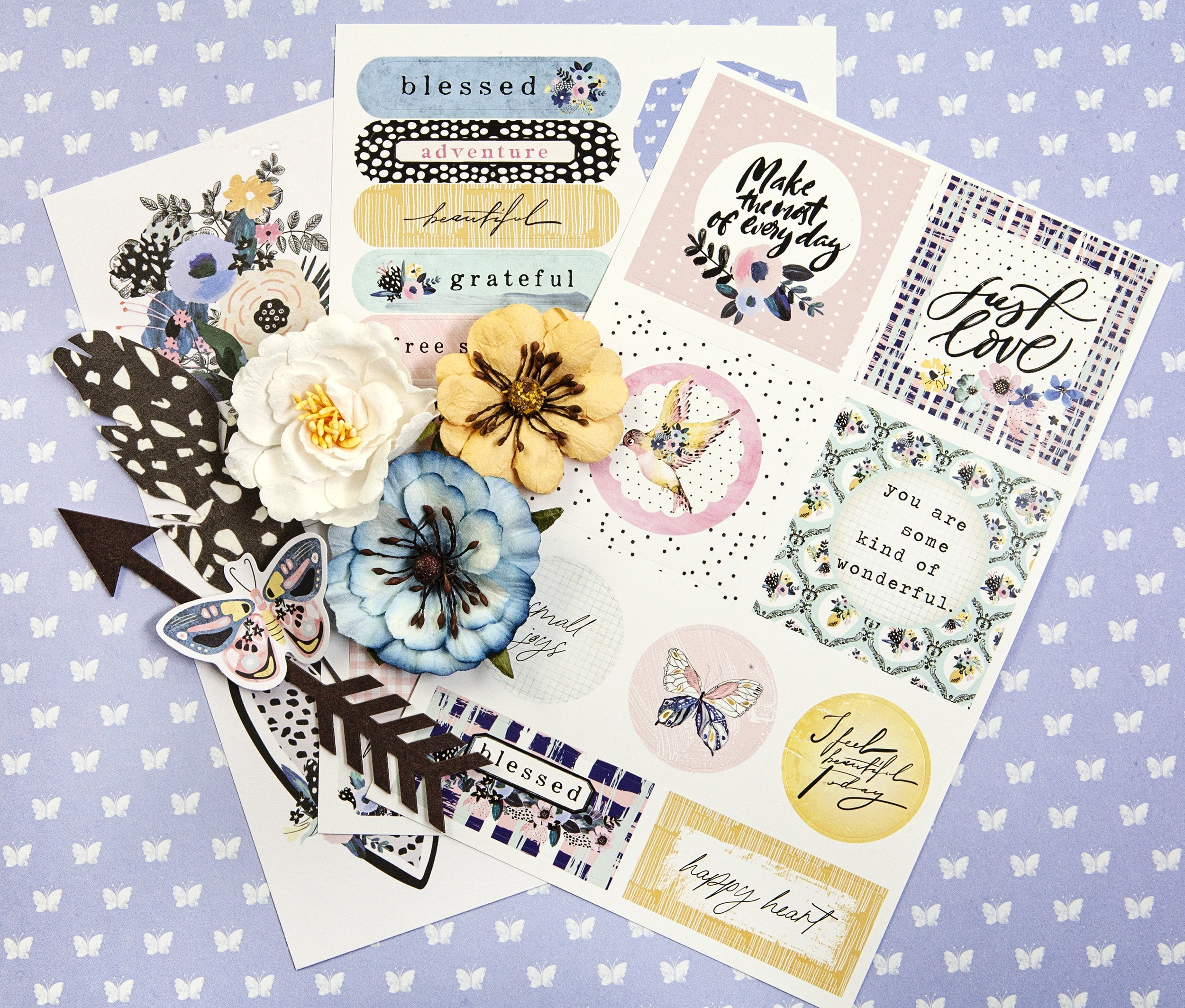 Prima SPRING ABSTRACT Cut Out And Sticker Sheets