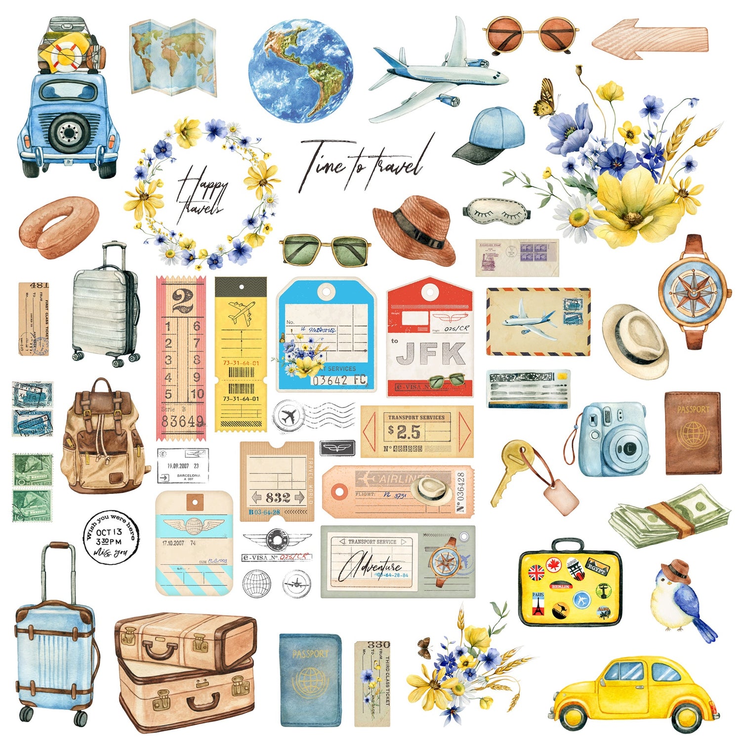 Memory Place Bon Voyage GOING PLACES 06 12X12 Scrapbook Paper