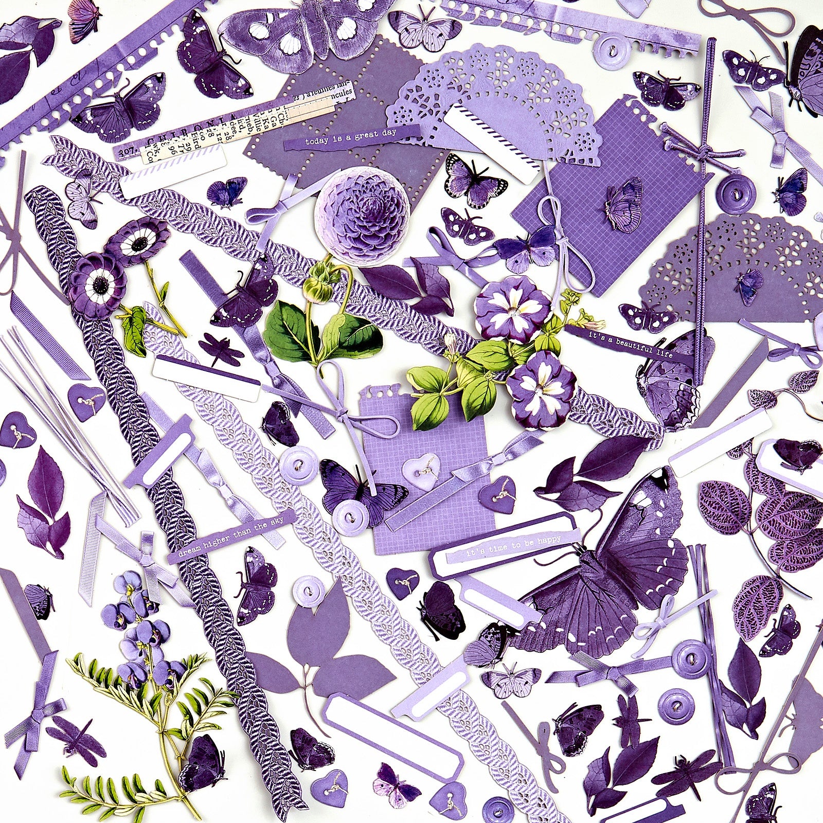 49 and Market Color Swatch LAVENDER LASER CUT ELEMENTS 124pc