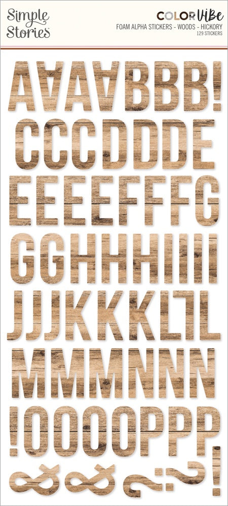 Simple Stories COLOR VIBE WOODS Foam Alpha Letter Stickers