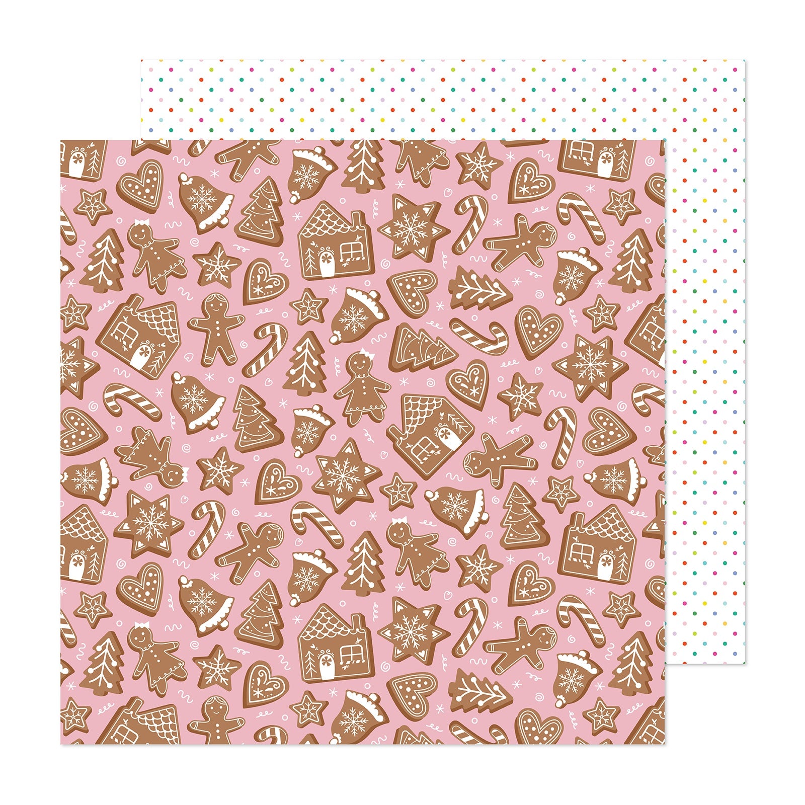 Paige Evans SUGARPLUM WISHES Gingerbread Dots 12"X12" Scrapbook Paper