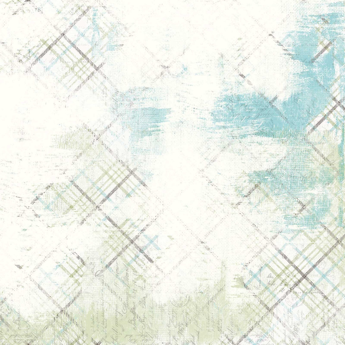 49 and Market Vintage Artistry Nature Study TATTERED WRITINGS 12"X12" Scrapbook Paper