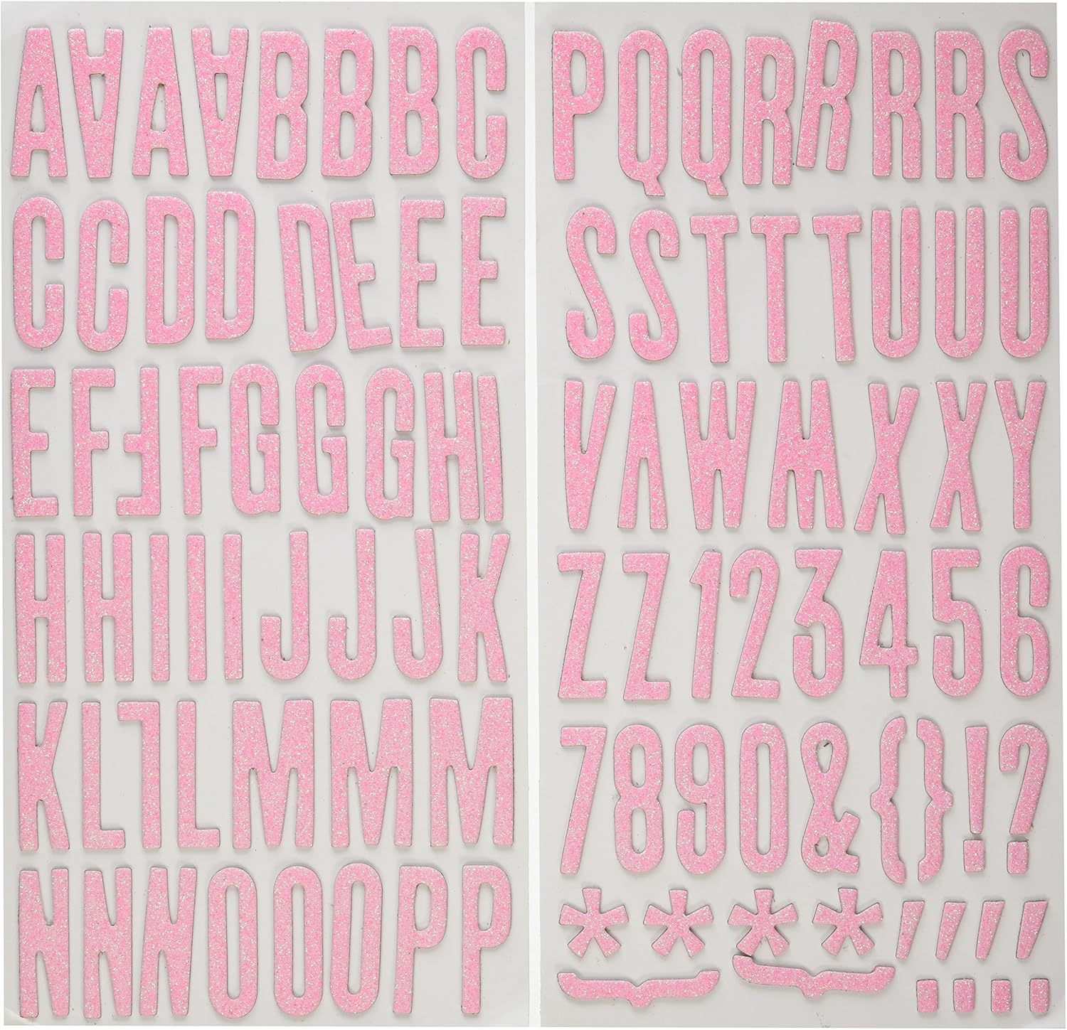 Thickers SHOEBOX BUBBLE Pink Glitter Letter Stickers