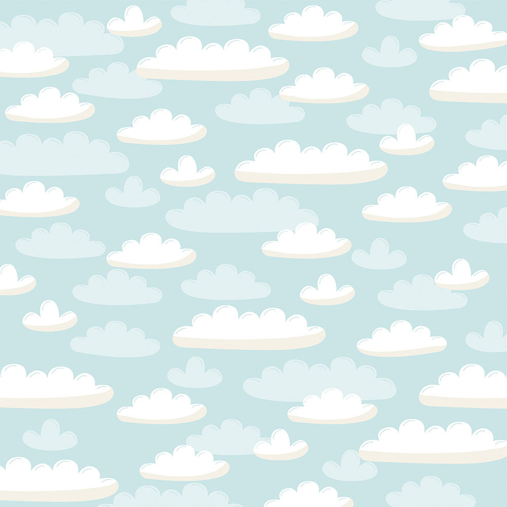 Echo Park Into The Wild PERFECT DAY CLOUDS 12"X12" Scrapbook Paper