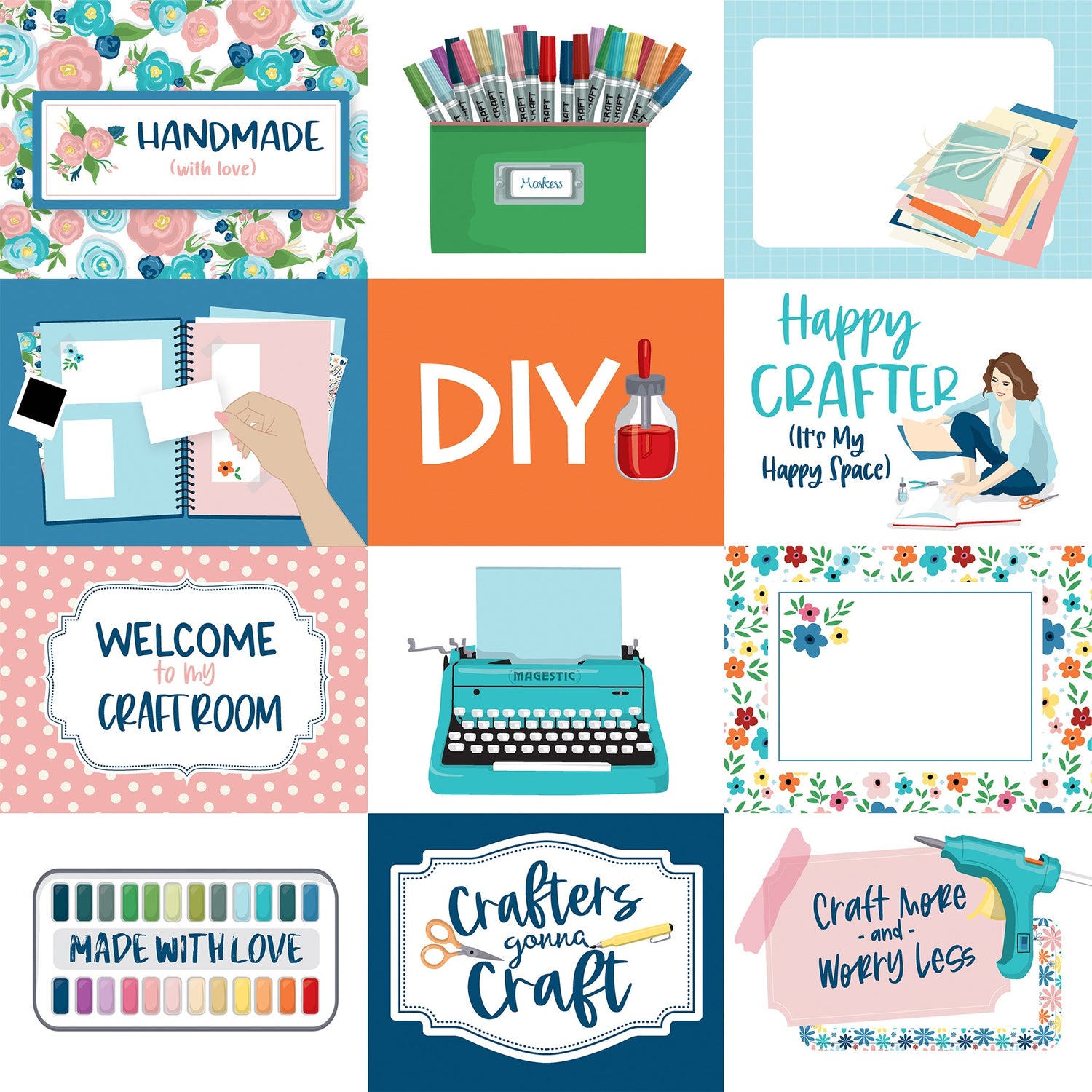 Carta Bella HAPPY CRAFTING 12"X12" Scrapbook Paper