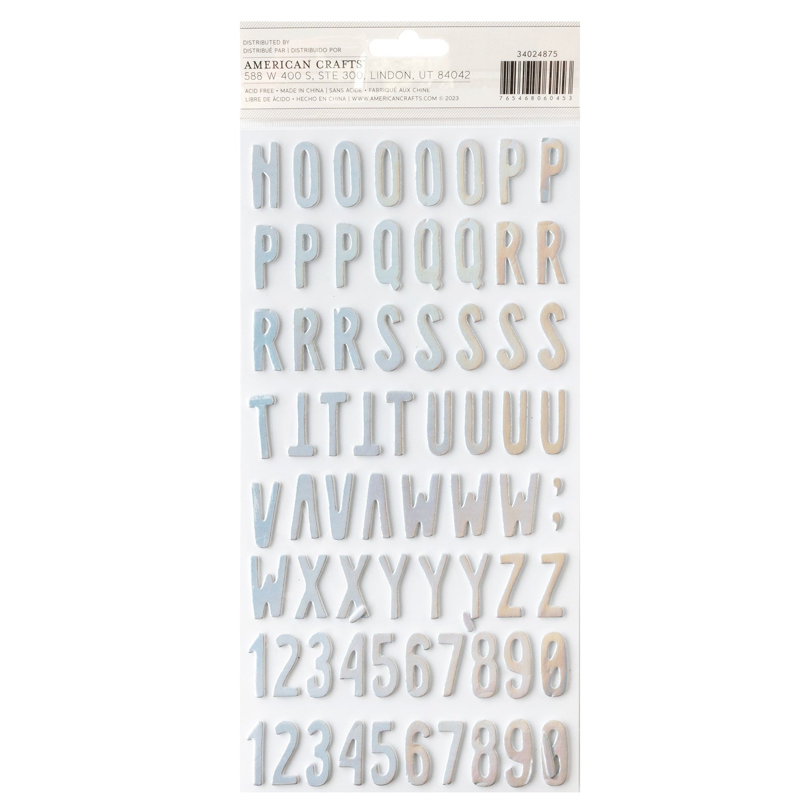 THICKERS SPOOKTACULAR Silver Foil Foam Letter Stickers
