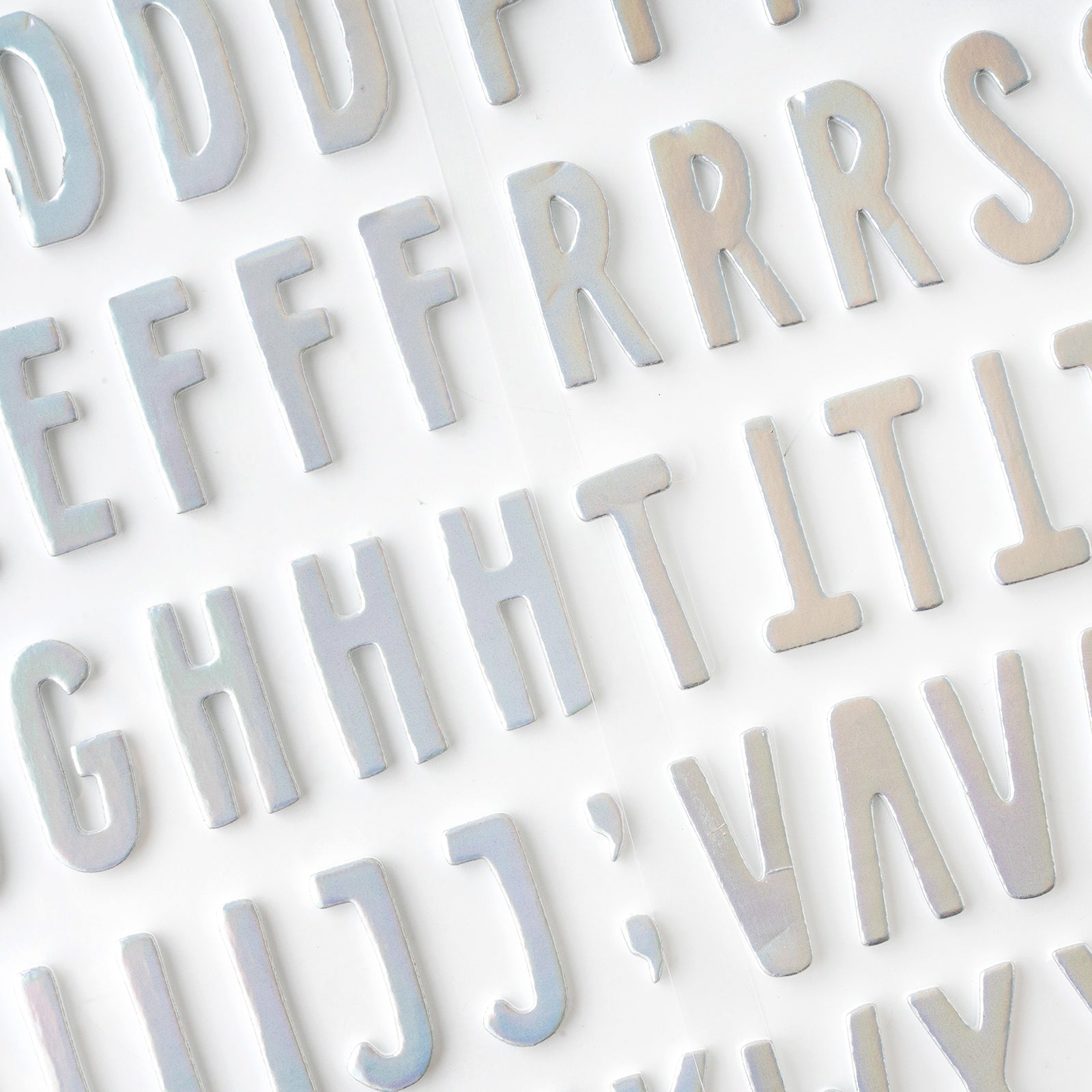 THICKERS SPOOKTACULAR Silver Foil Foam Letter Stickers