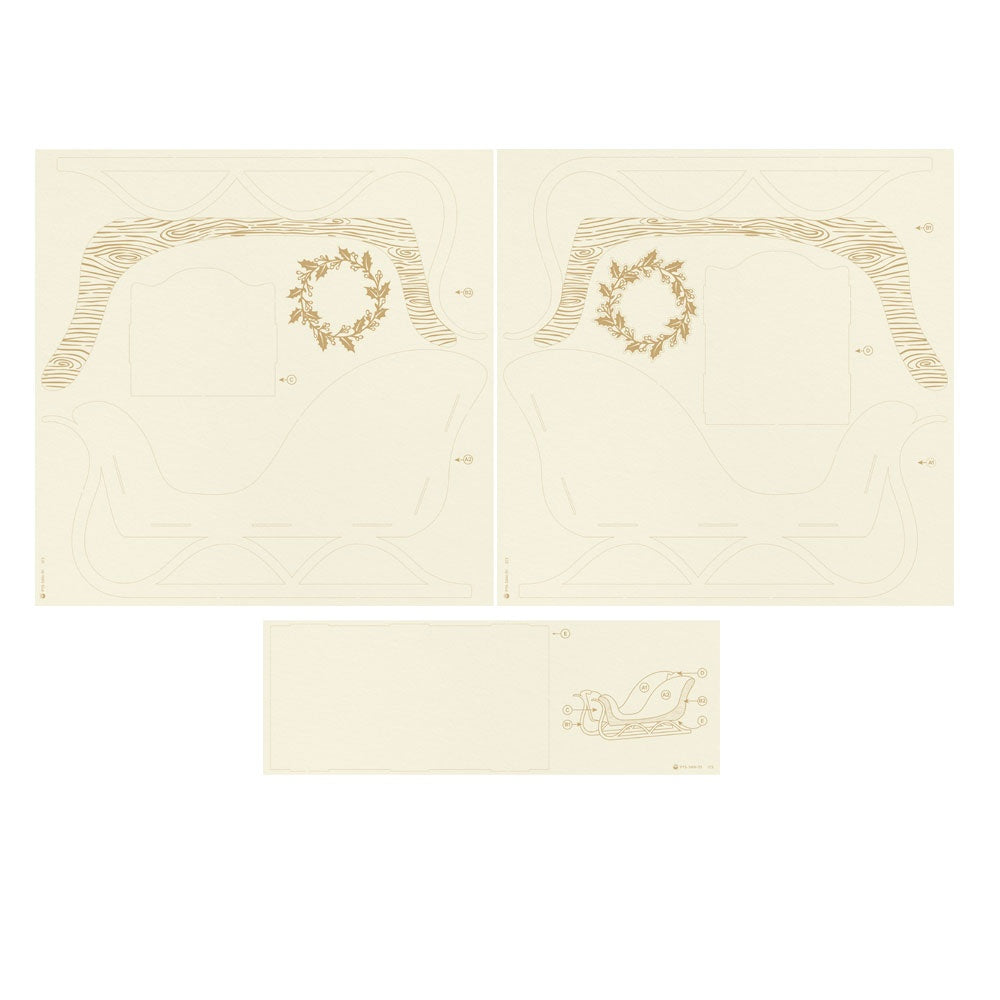 P13 Light Chipboard 3D SANTA SLEIGH