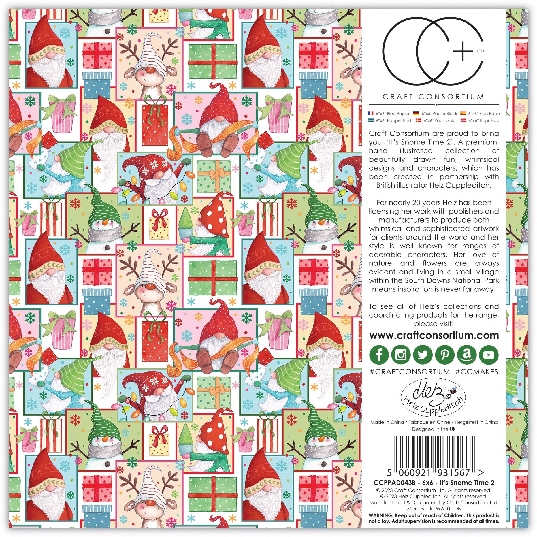 Craft Consortium IT’S SNOME TIME 2 6”X6” Premium Paper Pad 40pc