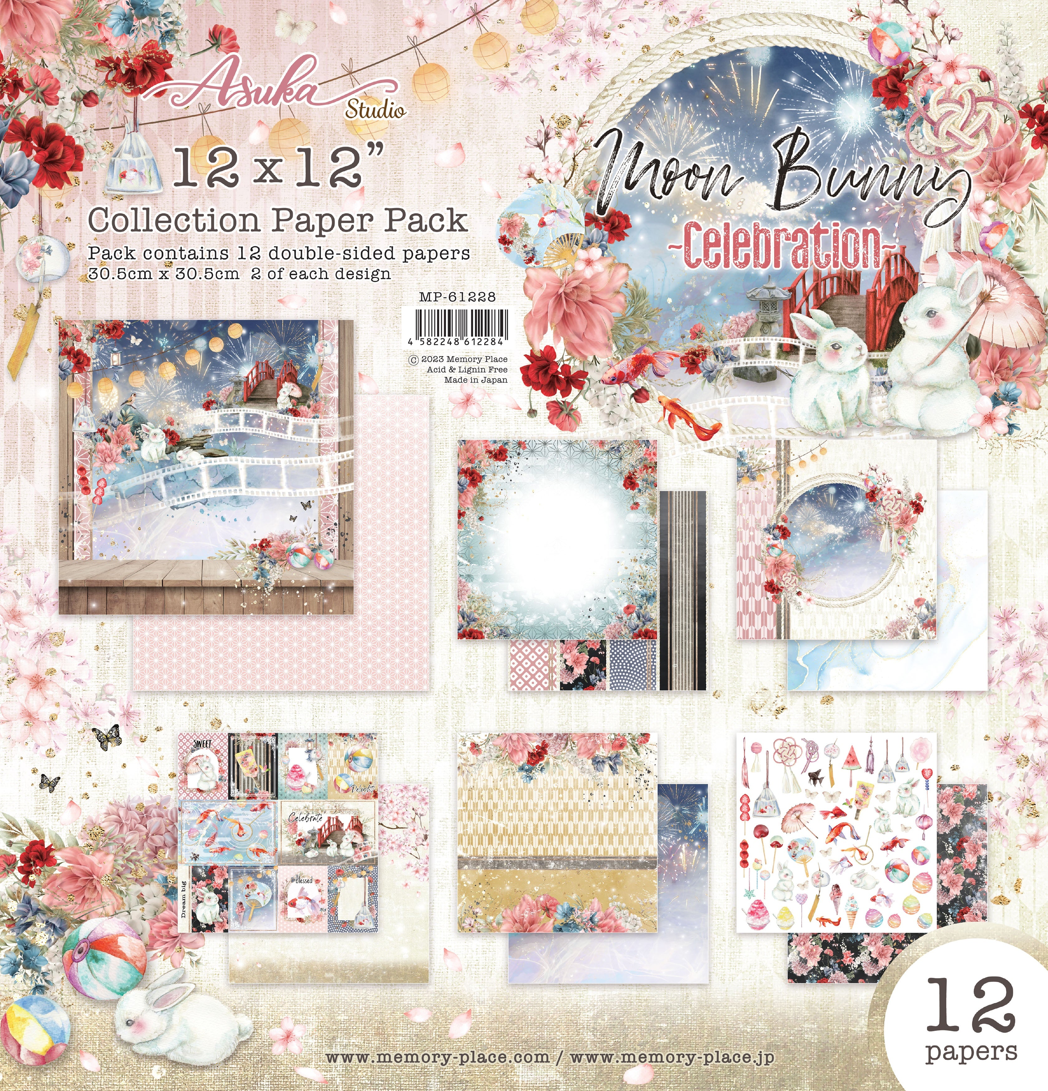 Asuka Studio MOON BUNNY CELEBRATION 12”X12” Collection Paper Pack