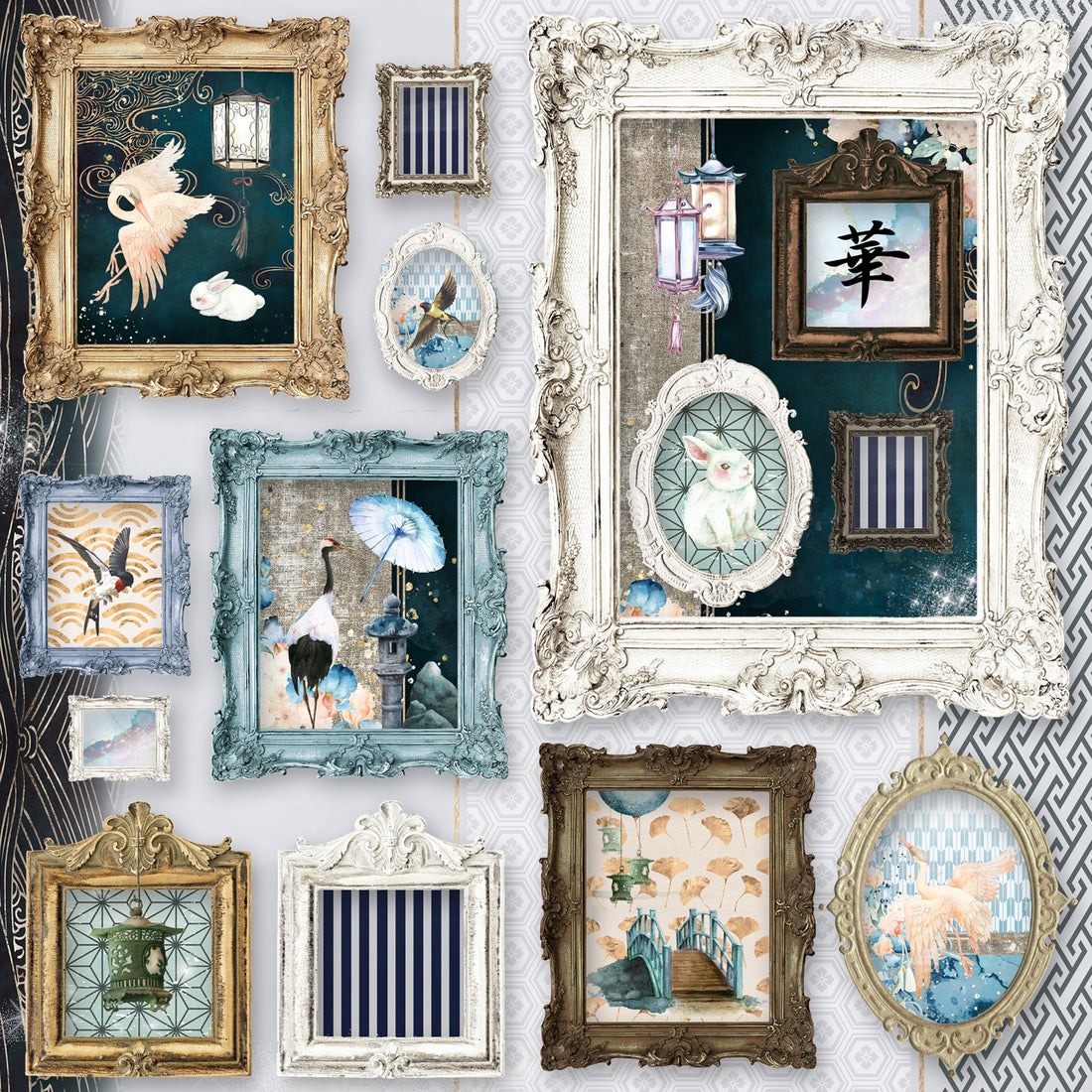 Asuka Studio MOON BUNNY DREAM HANA 12X12 Scrapbook Paper