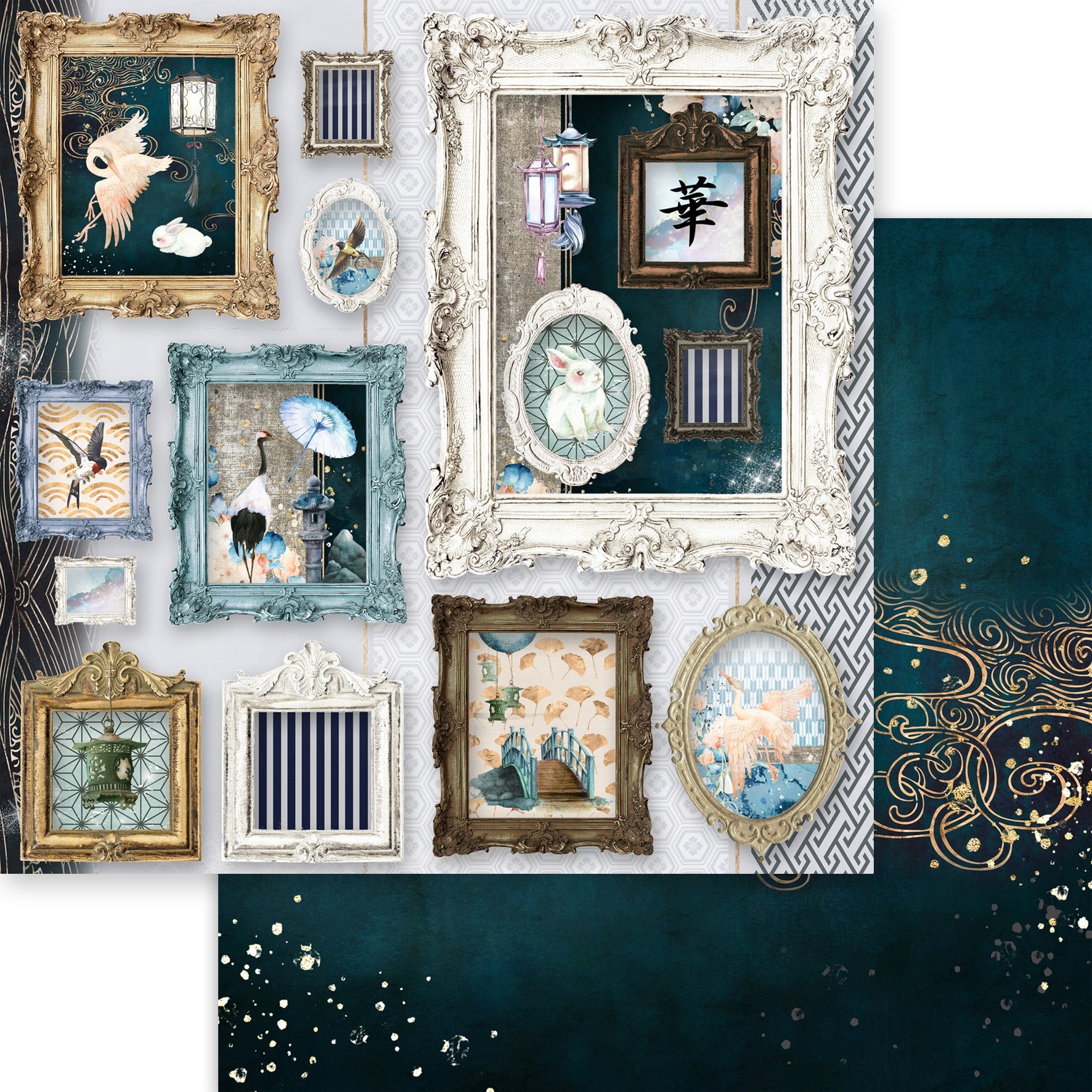 Asuka Studio MOON BUNNY DREAM HANA 12X12 Scrapbook Paper