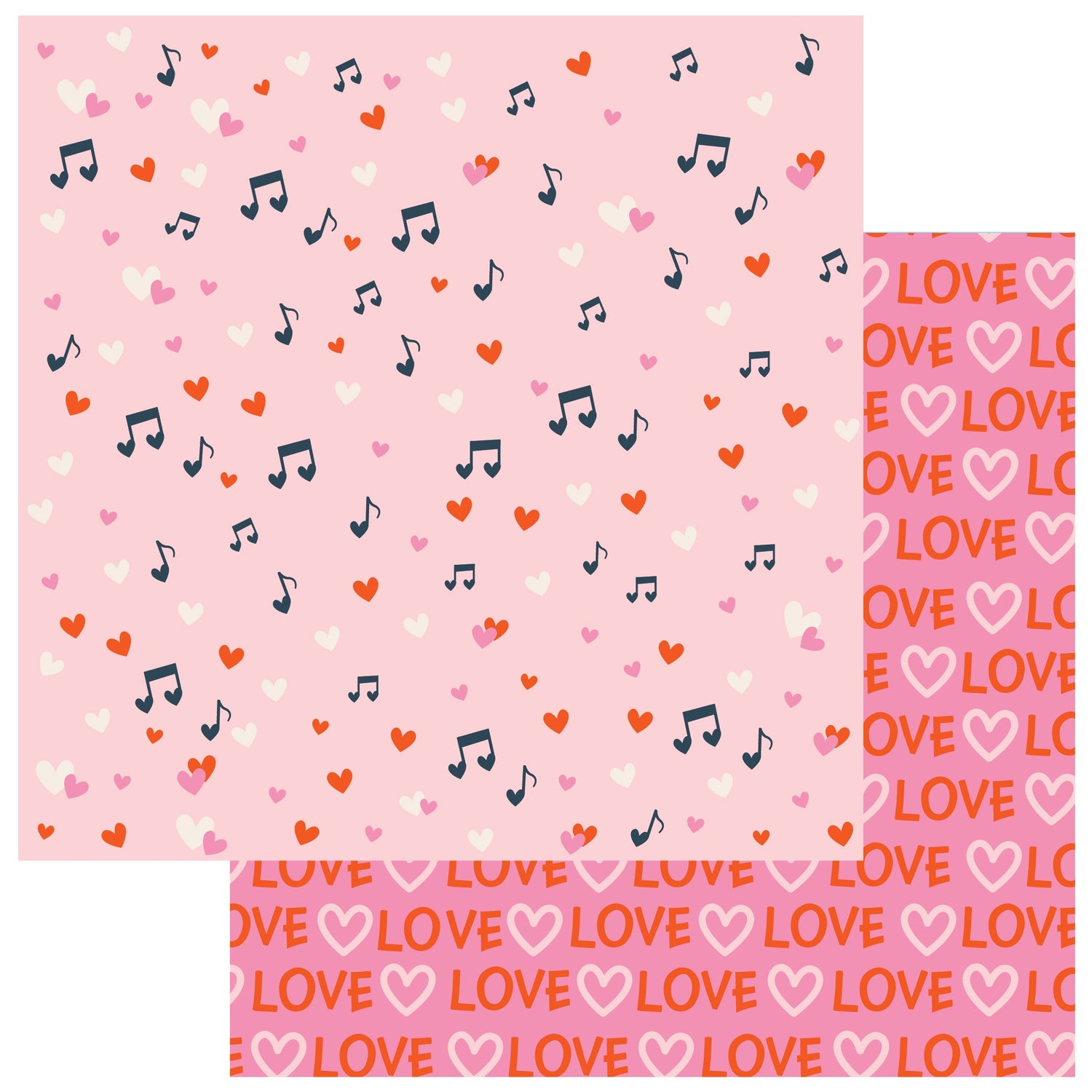 AC Cutie Pie CRAZY FOR YOU 12"X12" Scrapbook Paper