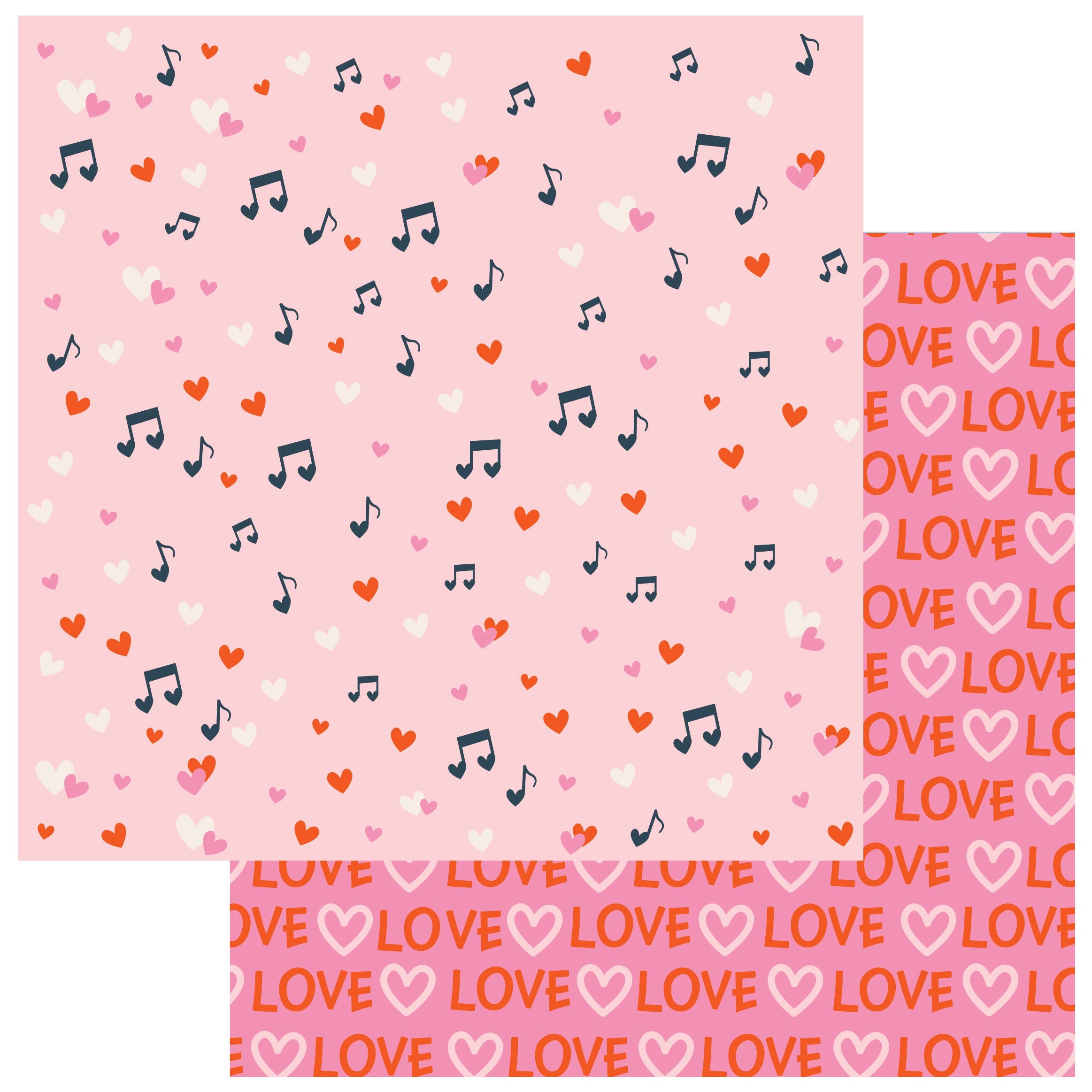 AC Cutie Pie CRAZY FOR YOU 12"X12" Scrapbook Paper