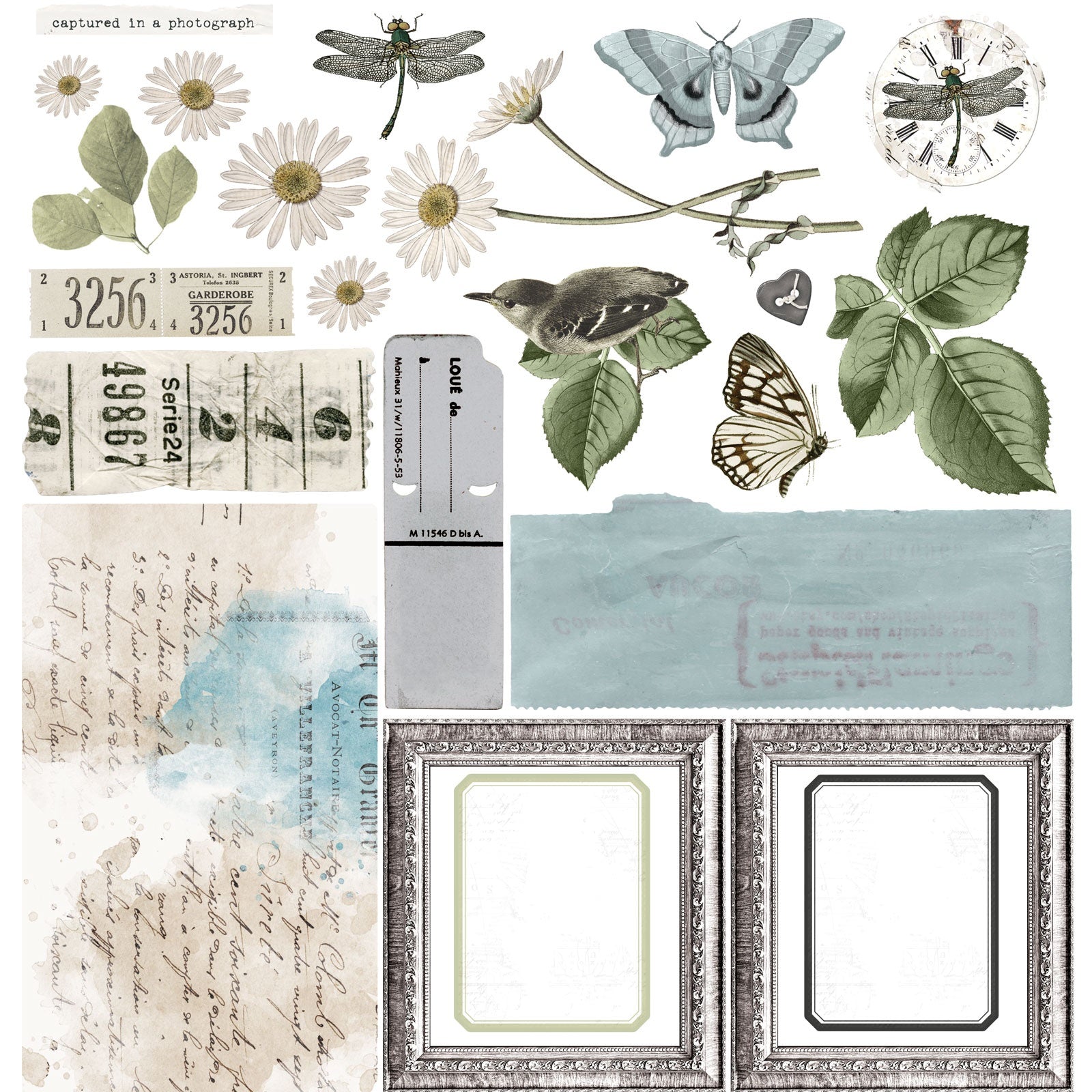 49 and Market Vintage Artistry MOONLIT GARDEN 12x12 Collection Pack