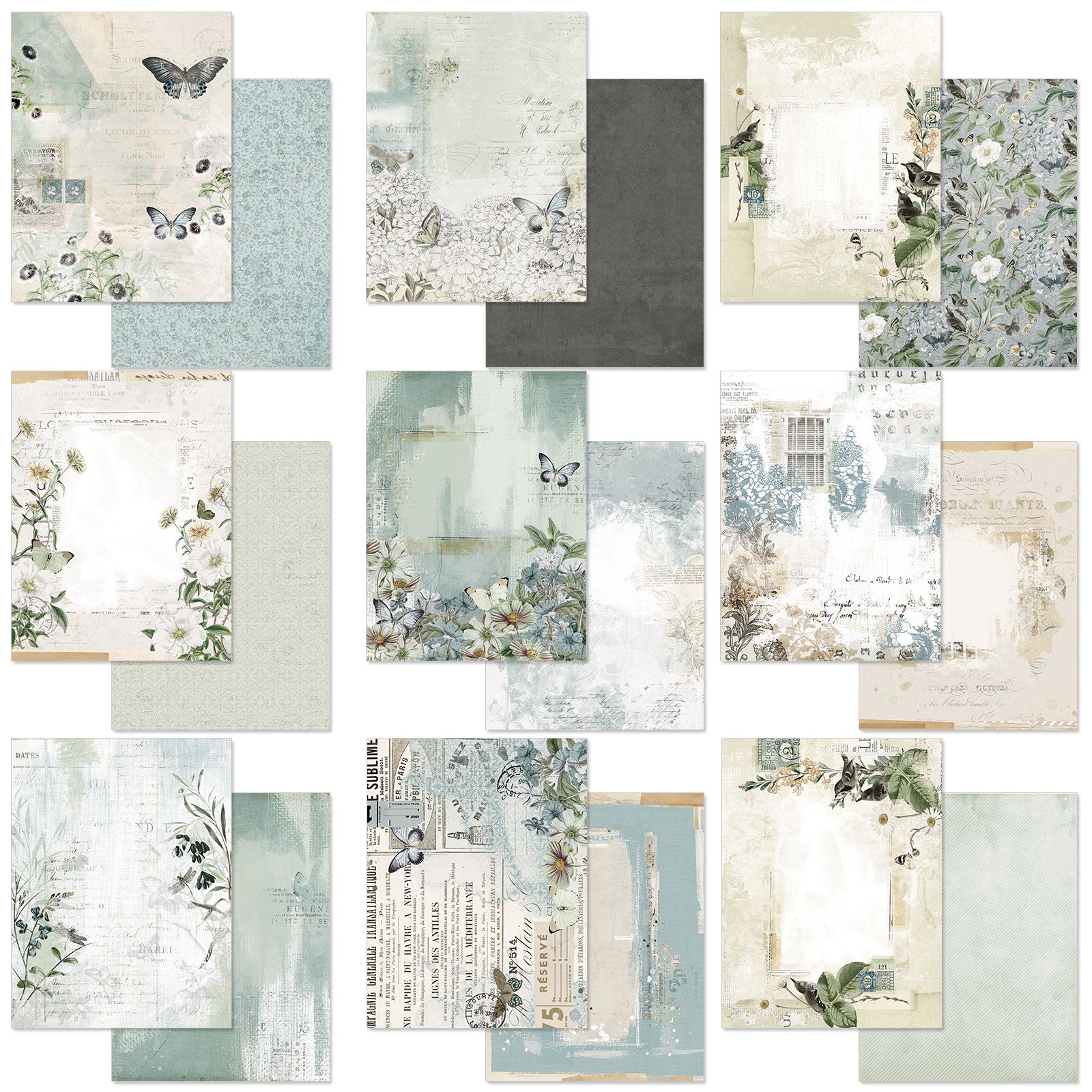 49 and Market Vintage Artistry MOONLIT GARDEN 6”X8”Collection Pack