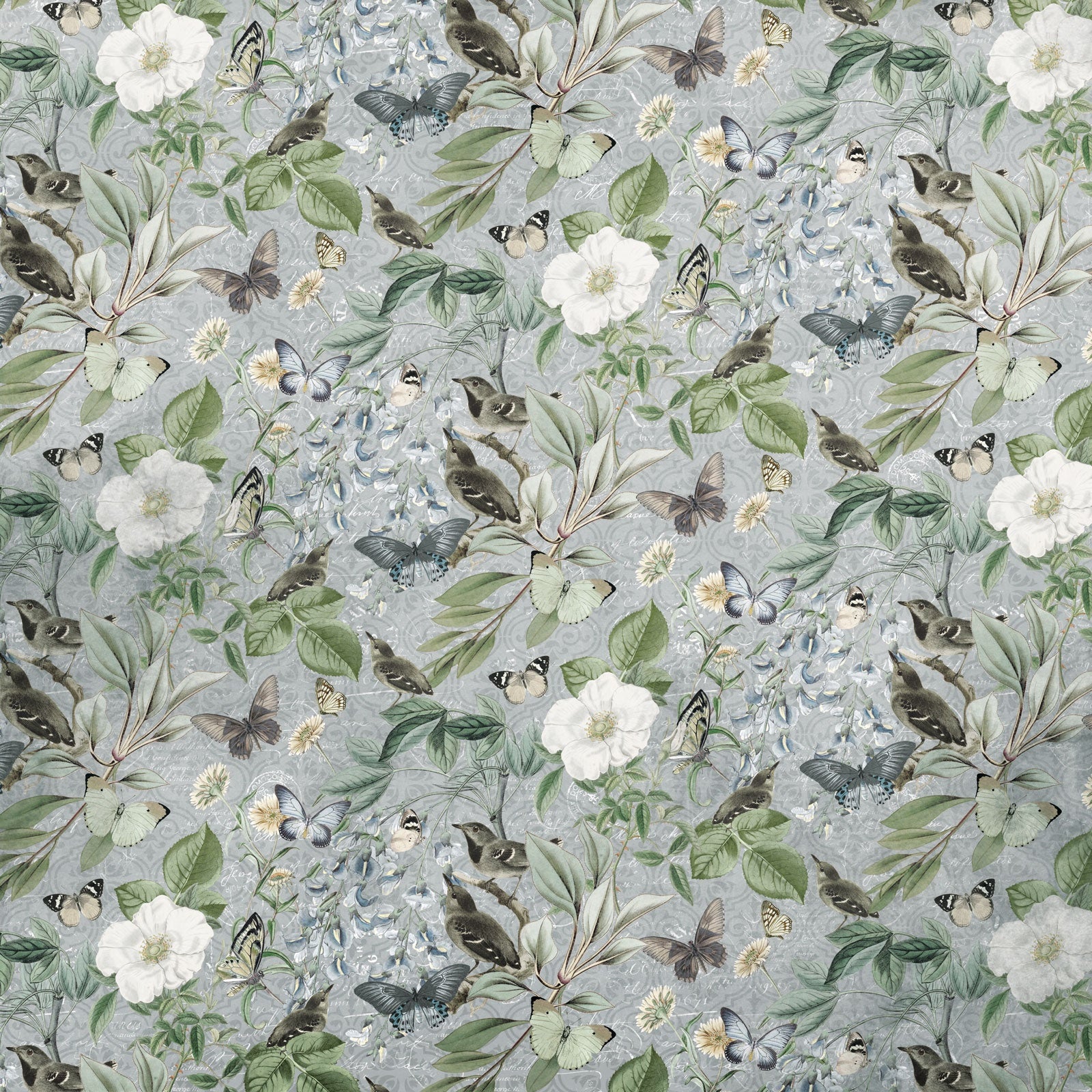 49 and Market Vintage Artistry Moonlit Garden CALMING 12"X12" Scrapbook Paper
