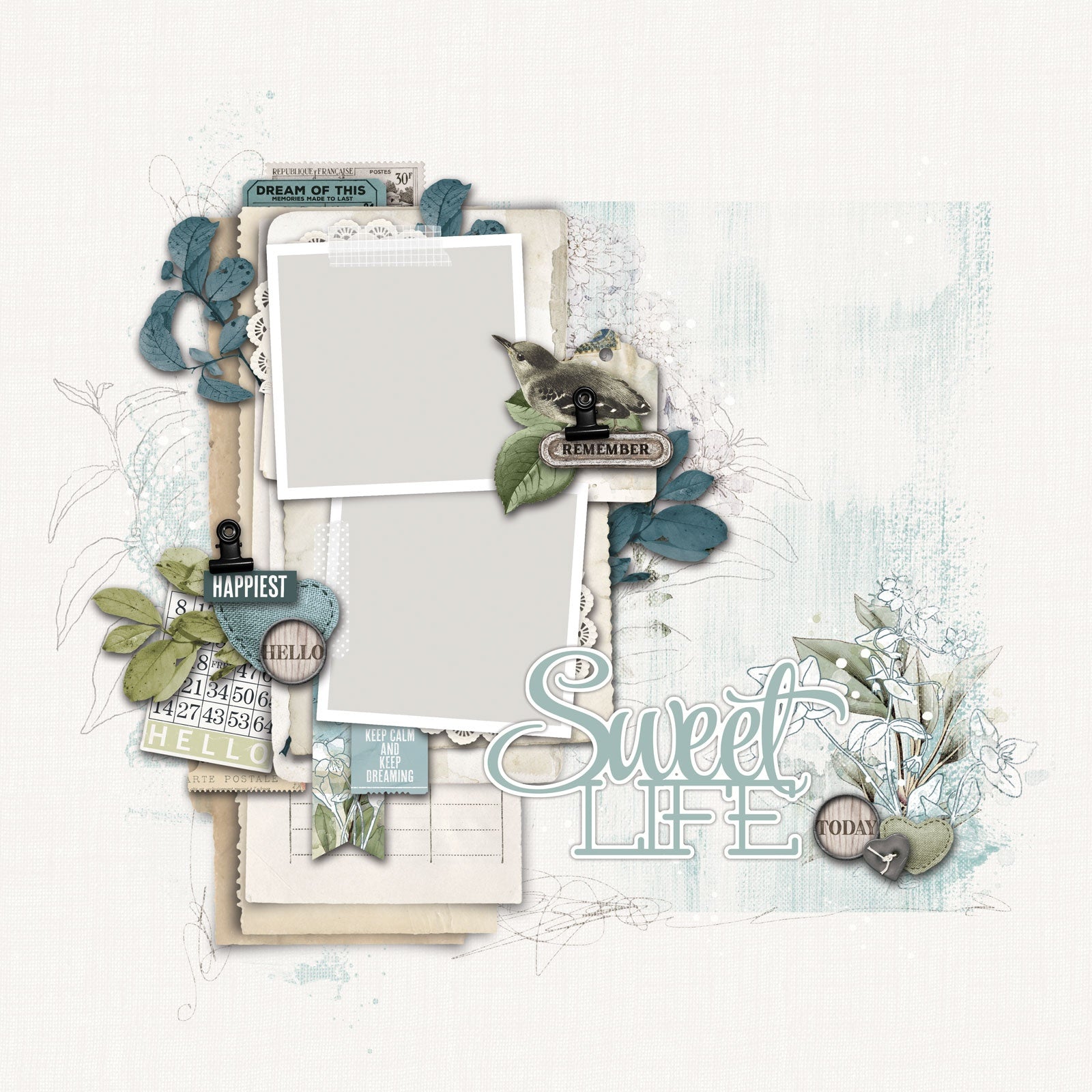 49 and Market Vintage Artistry MOONLIT GARDEN ULTIMATE PAGE KIT Scrapbook