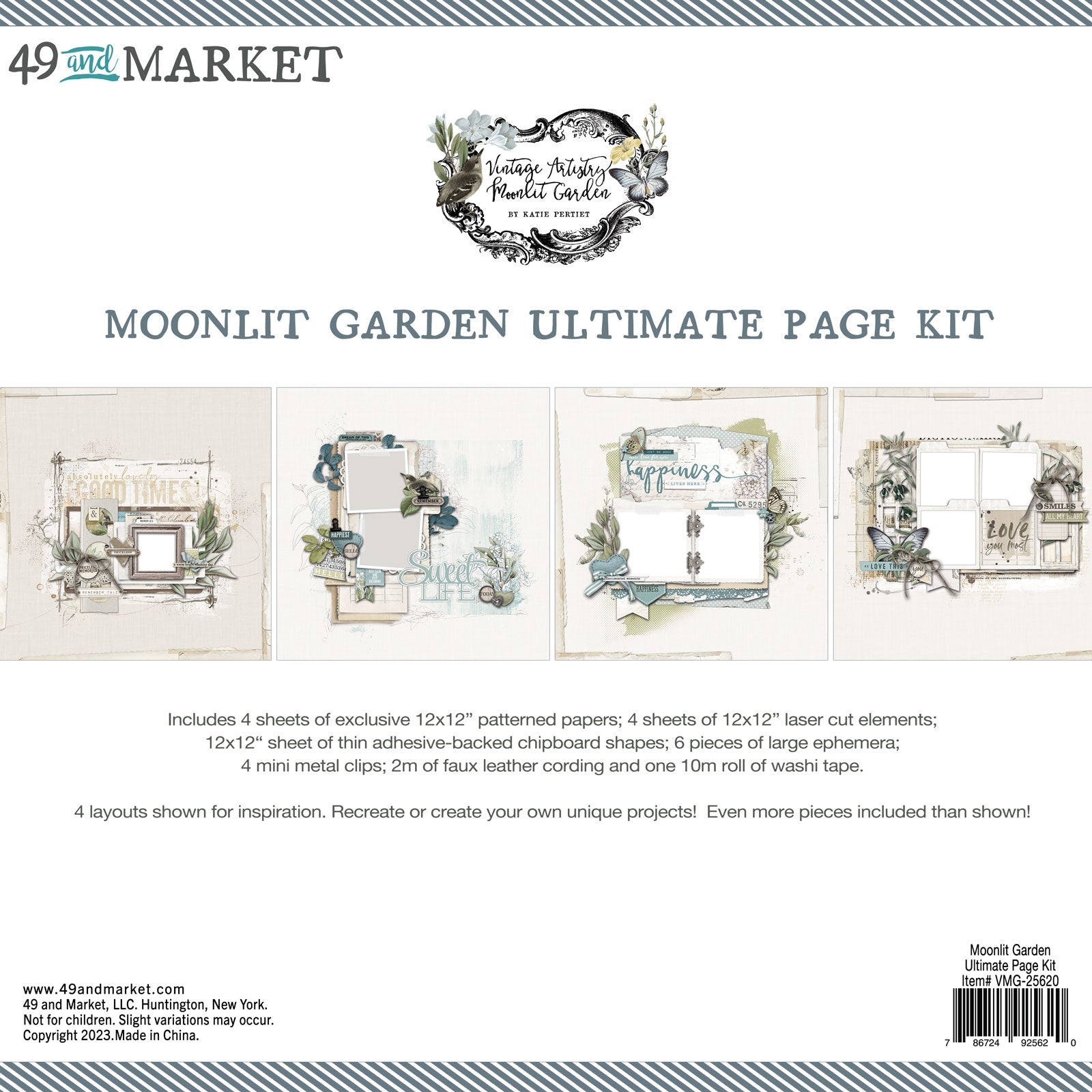49 and Market Vintage Artistry MOONLIT GARDEN ULTIMATE PAGE KIT Scrapbook