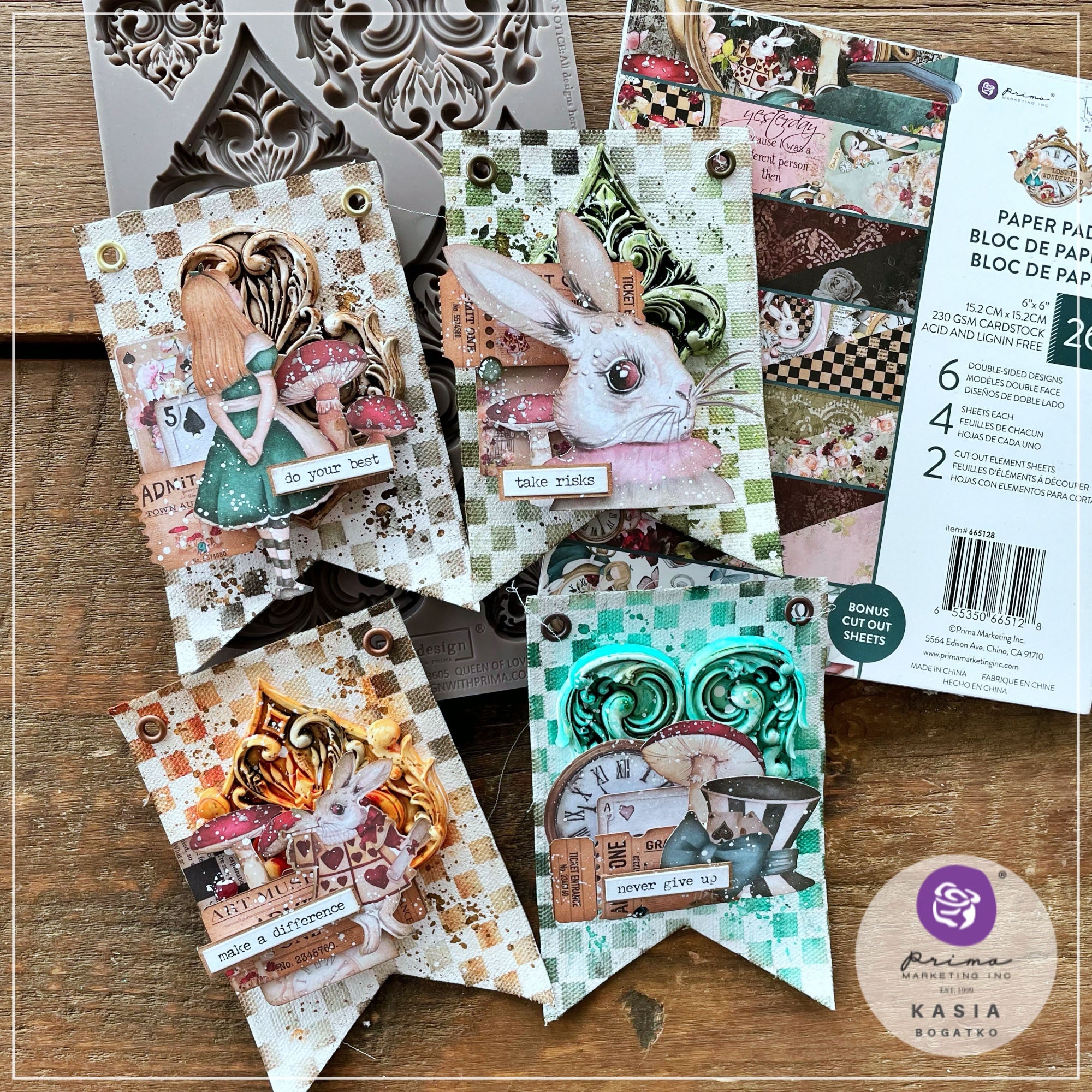 Prima LOST IN WONDERLAND 6"X6" 26pc Scrapbook Paper Pad
