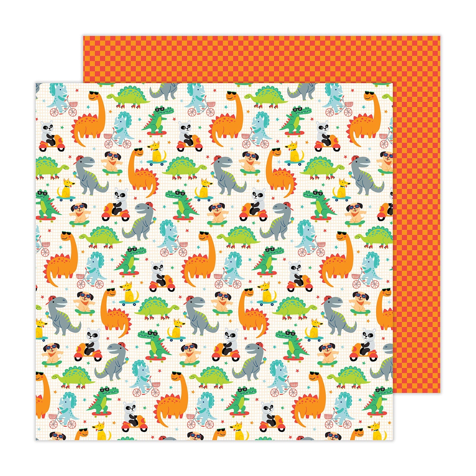 Pebbles Cool Boy ON THE GO 12"X12" Scrapbook Paper