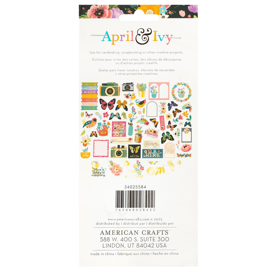 AC American Crafts April & Ivy EPHEMERA 66pc