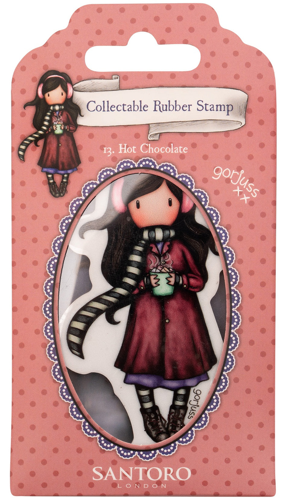 Santoro Gorjuss 13. HOT CHOCOLATE Rubber Stamp 1pc