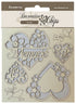Stamperia Decorative Chips BLUE LAND MEMORIES Chipboard 6pc