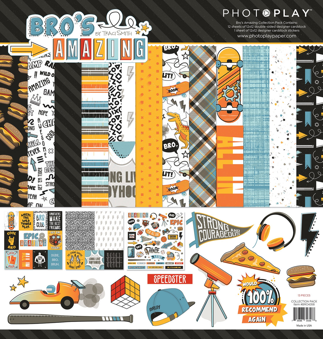 Photoplay BRO’S AMAZING 12X12 Scrapbook Collection Pack
