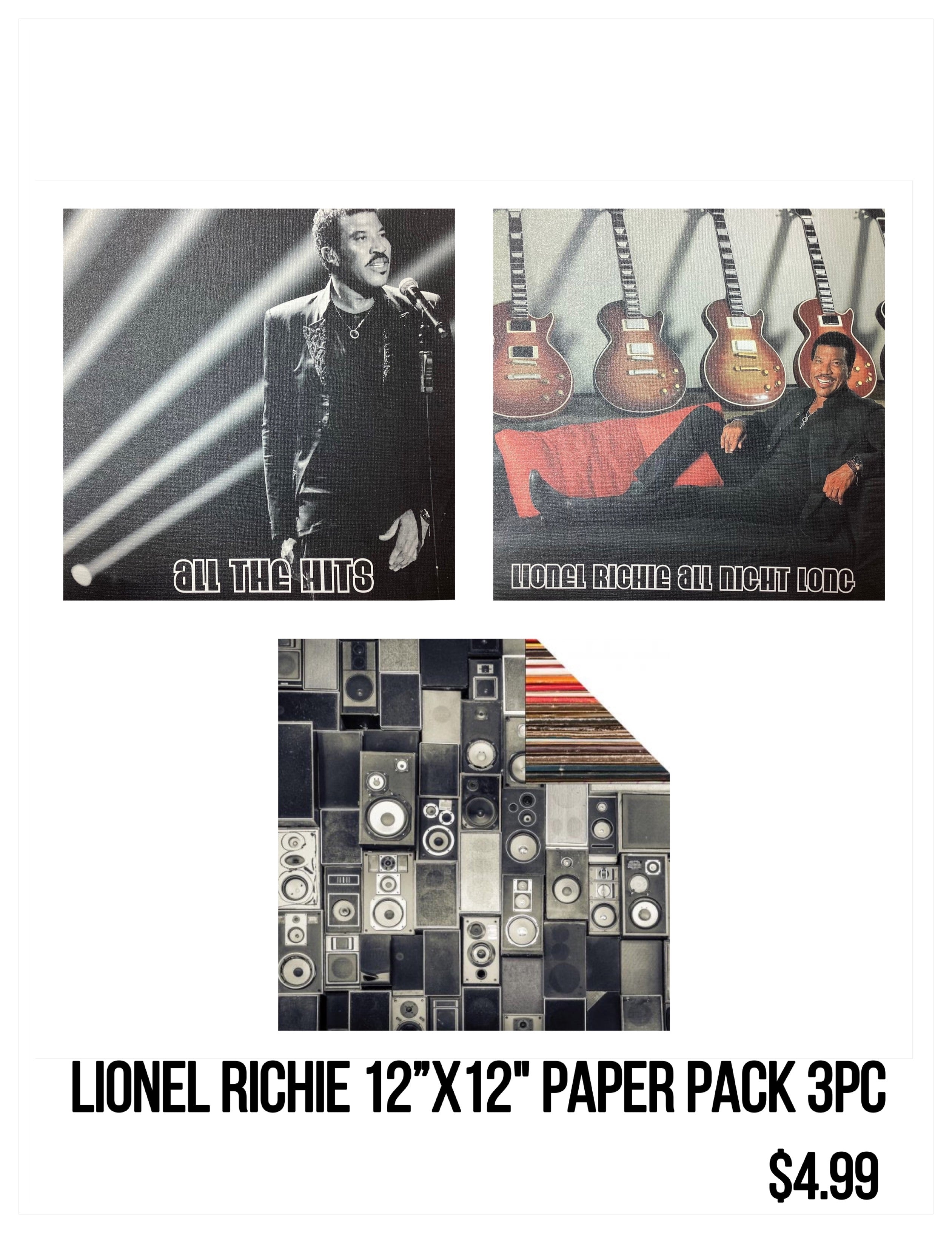 Scrapbooksrus LIONEL RICHIE 12"x12" Scrapbook Paper Pack 3pc