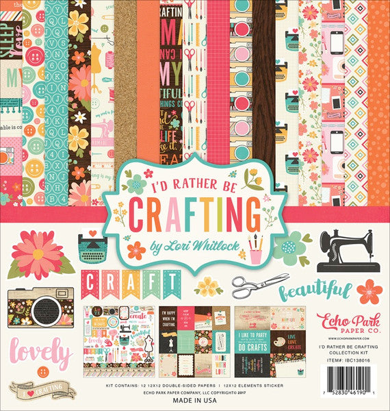 Echo Park I’D RATHER BE CRAFTING 12&quot;x12&quot; Scrapbook Collection Kit
