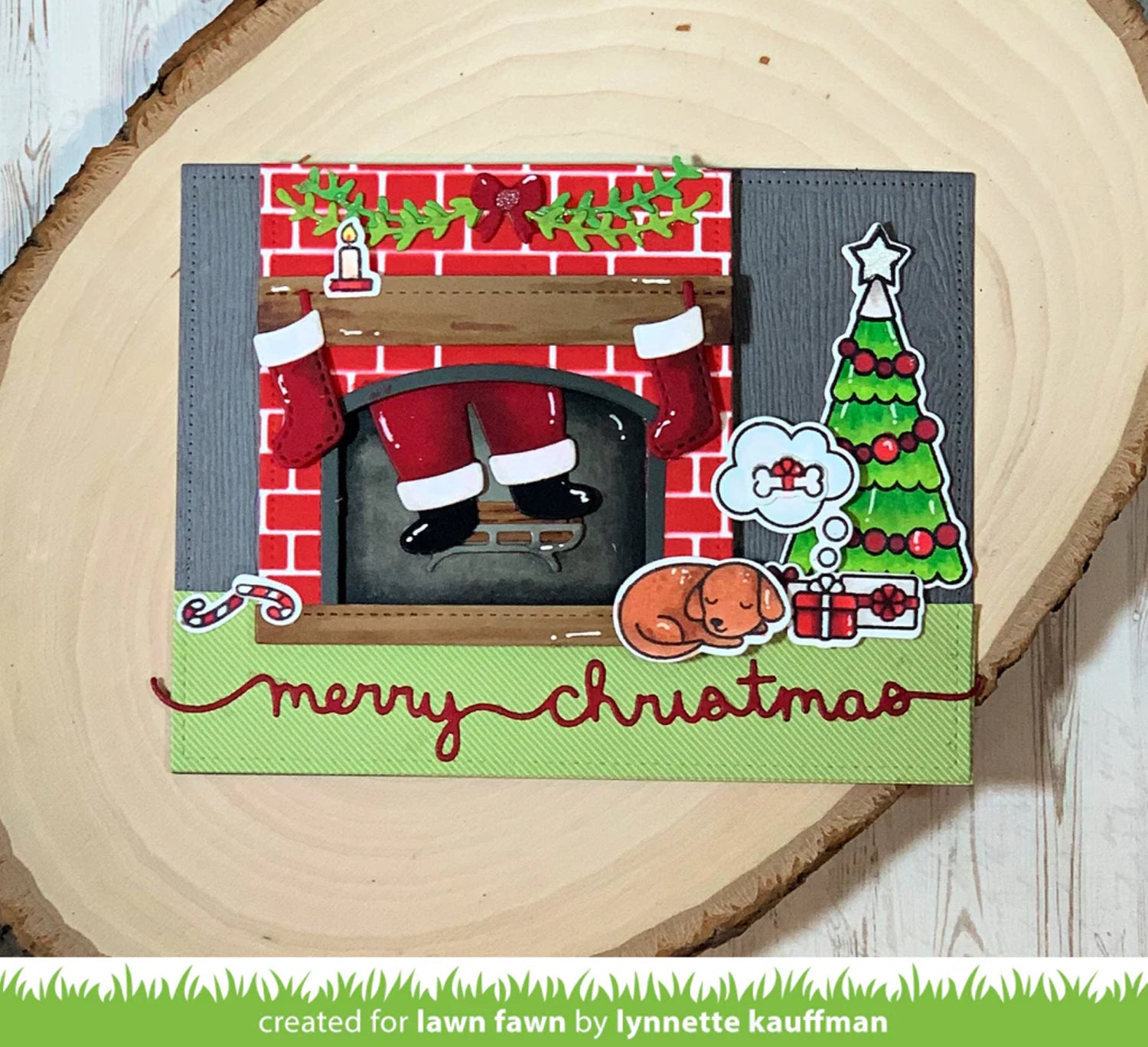 Lawn Fawn Cuts Shadow Box Card FIREPLACE ADD-ON Craft Dies