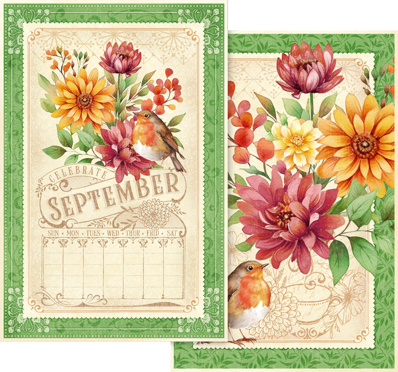 Graphic 45 SEASON TO CELEBRATE Calendar Ephemera Cards