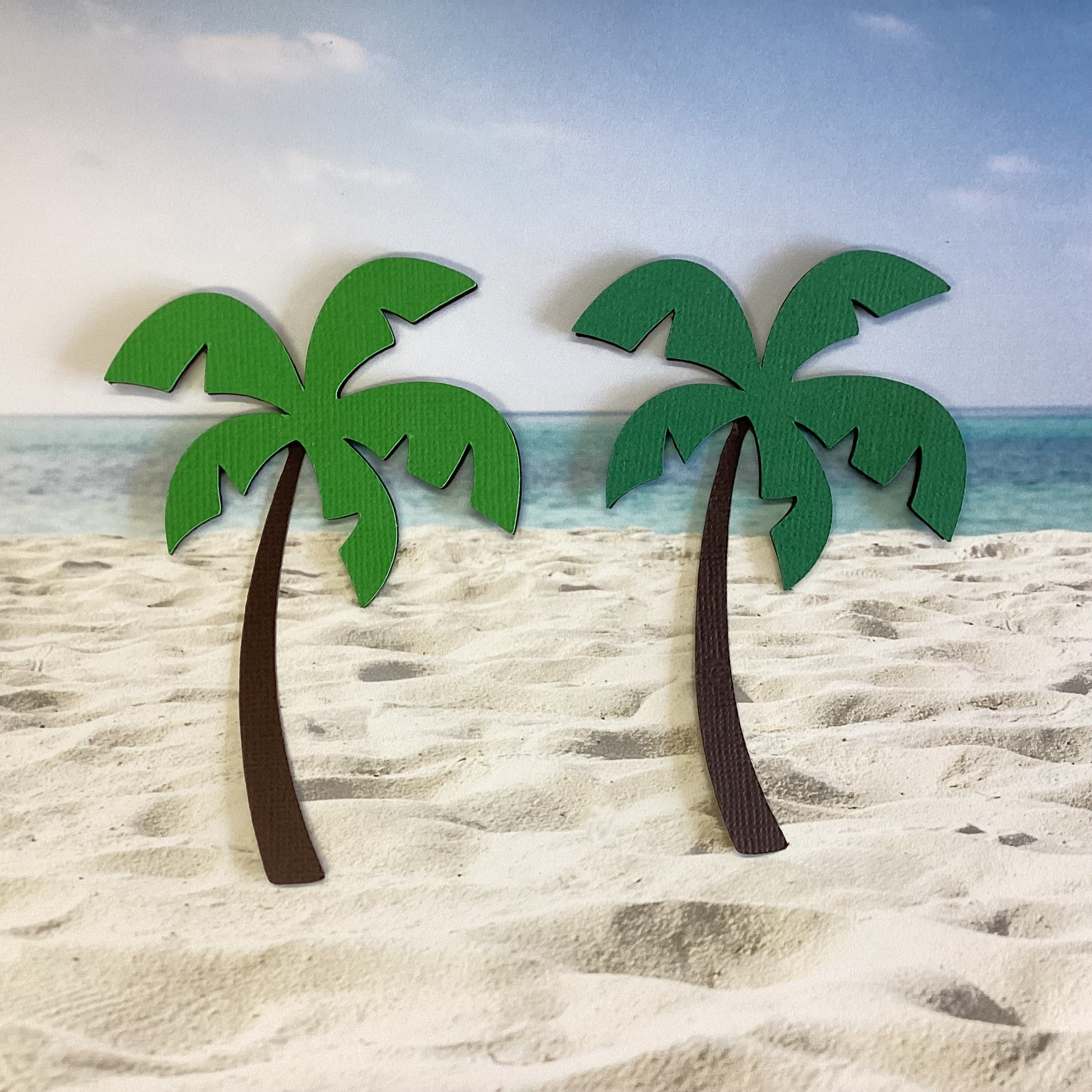 Small PALM TREE 3D Layered Diecut Scrapbook Embellishment