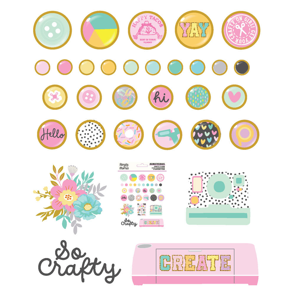 Simple Stories CRAFT THINGS Decorative Brads 32pc