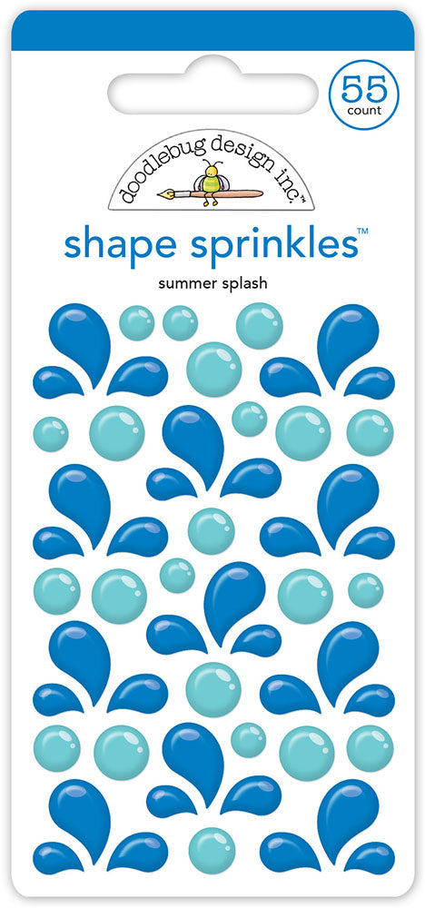 Doodlebug Summer Fun SUMMER SPLASH Shape Sprinkles 55pc