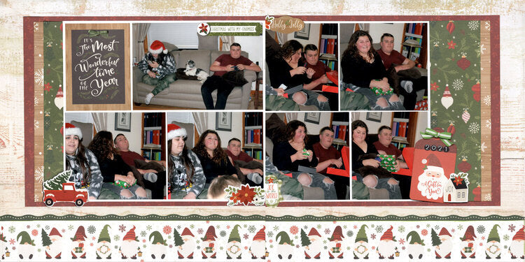 Echo Park GNOME FOR CHRISTMAS 12"X12" Scrapbook Paper