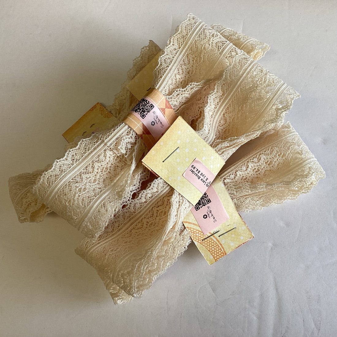 Scrapbooksrus Vintage NUDE LACE BORDER Ribbon Trim 1.75”X1yd