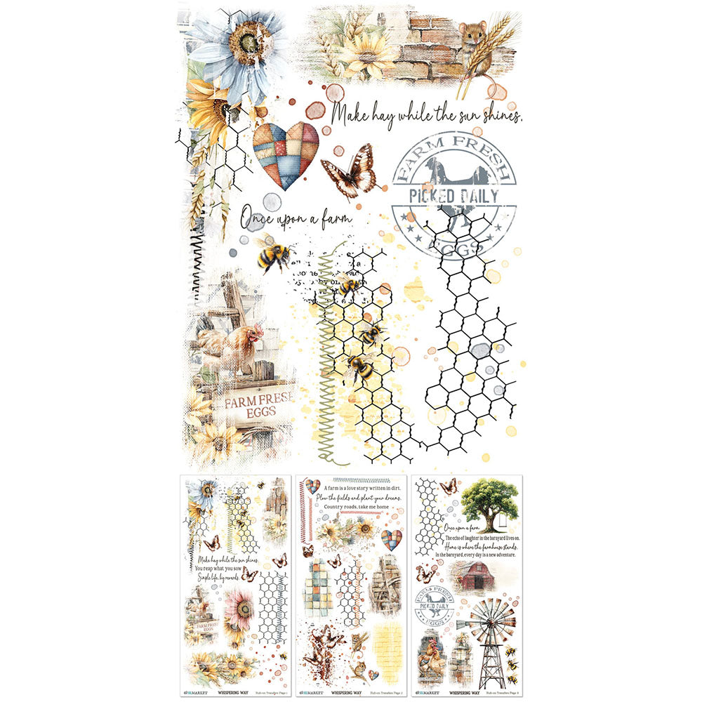 49 and Market WHISPERING WAY Rub-On Transfers