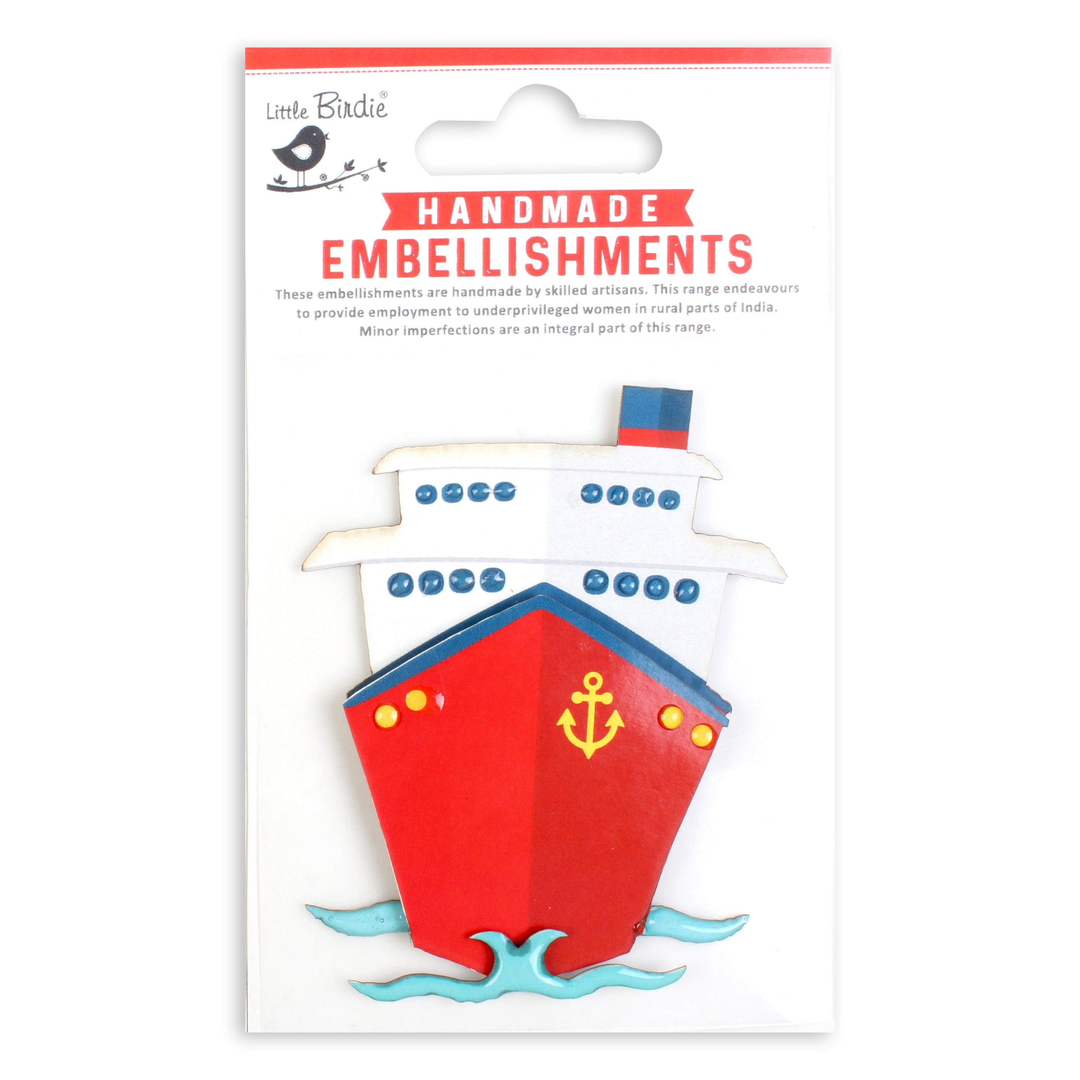 Little Birdie CRUISE SHIP RESIN Stickers Handmade Embellishments 1pc
