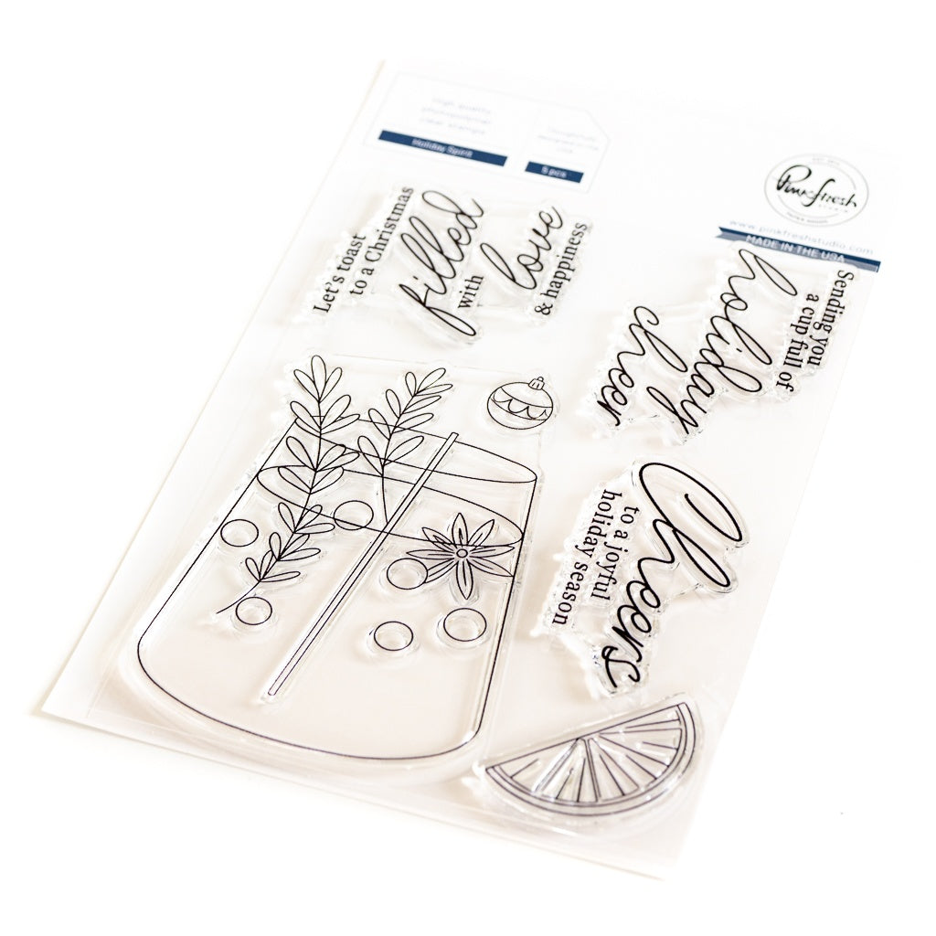 Pinkfresh Studio HOLIDAY SPIRIT Stamp & Die Set 10pc