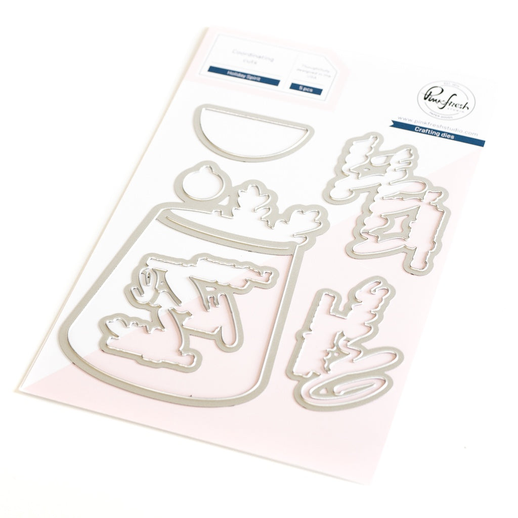 Pinkfresh Studio HOLIDAY SPIRIT Stamp & Die Set 10pc